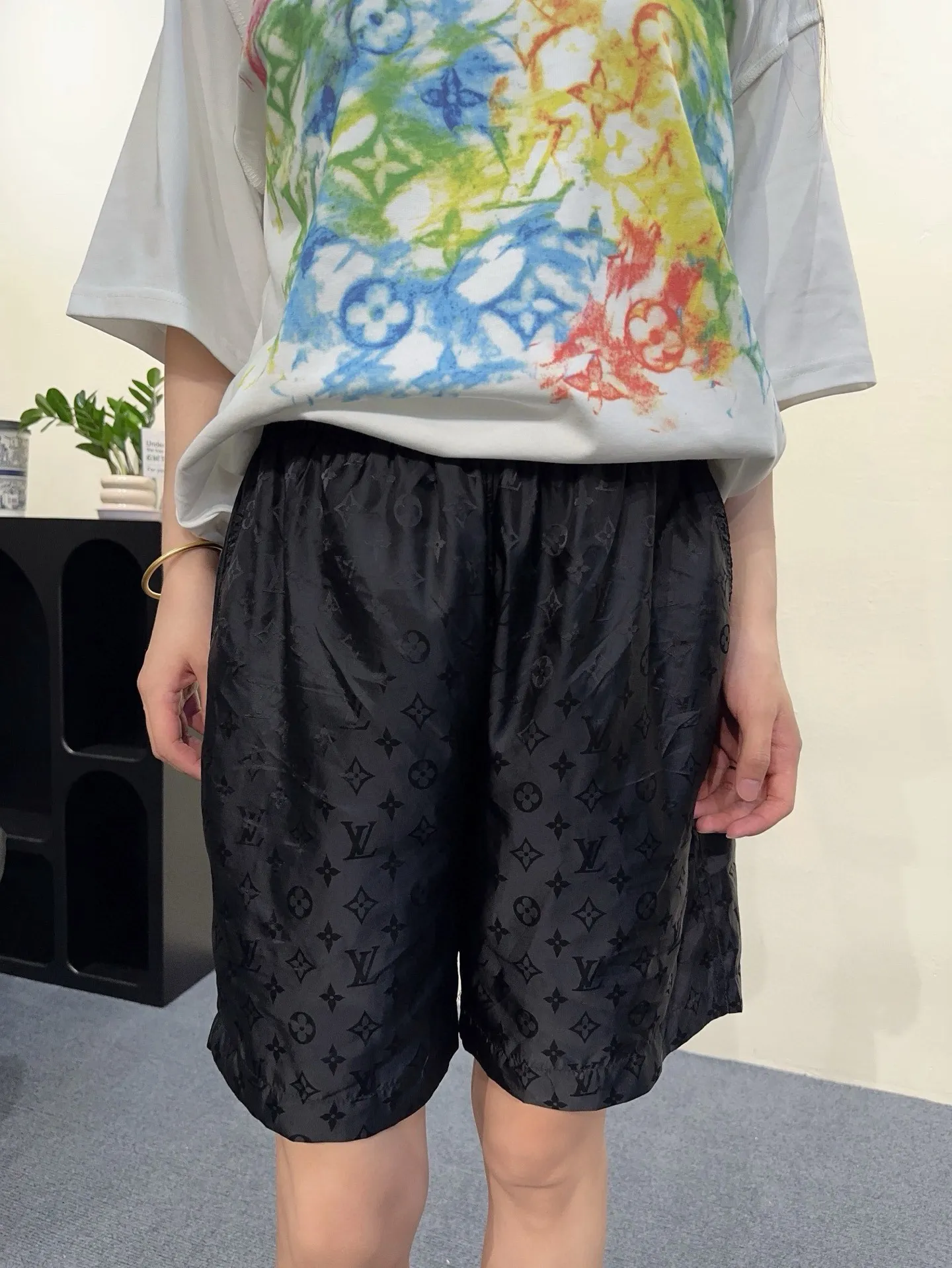 Louis Vuitton/Louis Vuitton Classic dark pattern old flower jacquard beach shorts